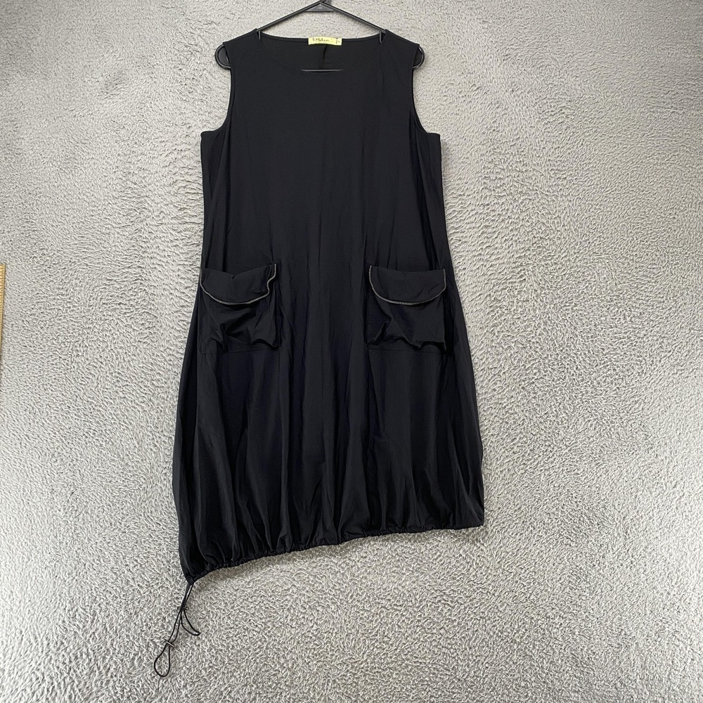 Chalet Et Ceci Dress Womens Small Black Tank Bubble Hem Pockets Trapeze Jersey
